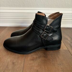 Spring Step Women Size 37 (US 6.5) Pristina Black Leather Buckle Ankle Boots
